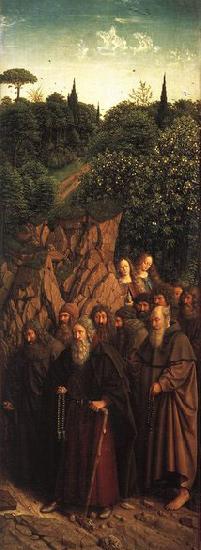 EYCK, Jan van The Ghent Altarpiece: The Holy Hermits oil painting image